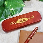 Personalized Mom Rosewood Pen and Case Sets