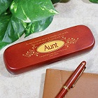 Personalized Aunt Rosewood Pen and Case Set