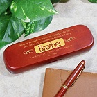 Brother Personalized Rosewood Pen and Case Set