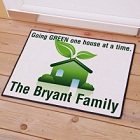 One House At A Time Personalized Go Green Door Mat