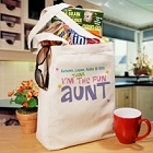 Fun Aunt Personalized Canvas Tote Bags