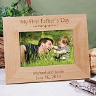 My First Fathers Day Personalized Wood Picture Frames