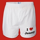I Heart You Mens White Personalized Valentines Boxer Shorts