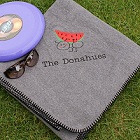 Embroidered Family Personalized Picnic Fleece Throw Blankets