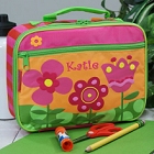 Embroidered Flowers Childrens School Lunch Box