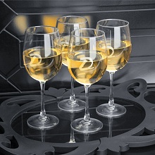 Engraved White Wine Glasses Quartet
