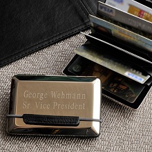Engraved Expandable Business Card Credit Card Holders