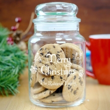 Merry Christmas Personalized Glass Treat Goodies Jars