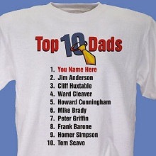 Top Ten Dads Personalized T-shirts