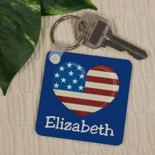 Stars and Stripes Personalized Patriotic Key Chain