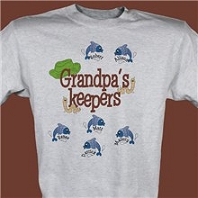Grandpa's Keepers Personalized Fishing T-Shirt
