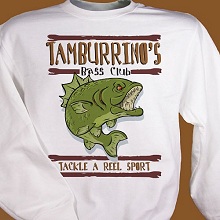 Bass Club Fishing Personalized Fishing Sweatshirt