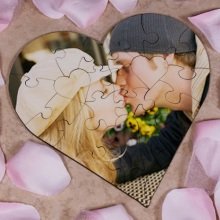 Personalized Photo Heart Shaped Wood Jig Saw Puzzles