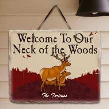 Our Neck Of The Woods Personalized Slate Plaques