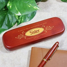 Personalized Sister Rosewood Pen and Case Sets