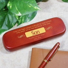 Son Personalized Rosewood Pen and Case Set
