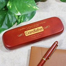 Personalized Grandfather Rosewood Pen and Case Set