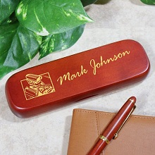 Hot Rod Personalized Rosewood Pen and Case Set
