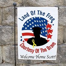 Land of the Free Personalized Military Garden Flags