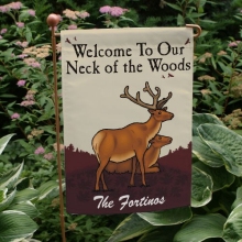 Neck of the Woods Personalized Garden Flags