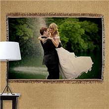 Personalized Wedding Photo Tapestry Throw Blankets