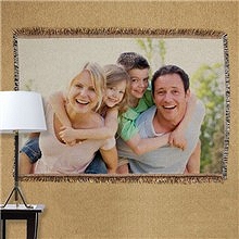 Personalized Family Photo Tapestry Throw Blankets