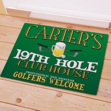 19th Hole Personalized Golf Welcome Doormats