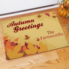 Autumn Greetings Personalized Welcome Doormats