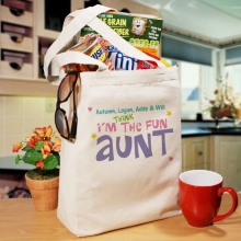 Fun Aunt Personalized Canvas Tote Bag