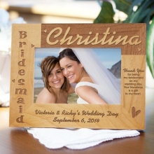 Laser Engraved Bridesmaid Wood Picture Frames