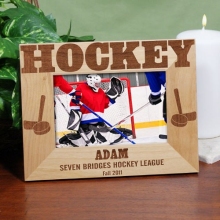 Personalized Hockey Wood Picture Frames