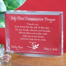 My First Communion Engraved Prayer Keepsakes