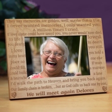 We Will Meet Again Engraved Memorial Wood Picture Frames