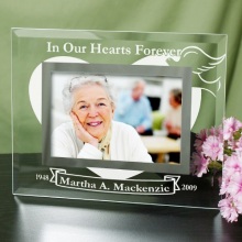 In Our Hearts Forever Personalized Memorial Glass Picture Frames