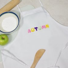 Embroidered Pastel Name Kids Kitchen Aprons