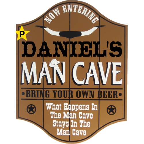 Man Cave Personalized Wild West Signs