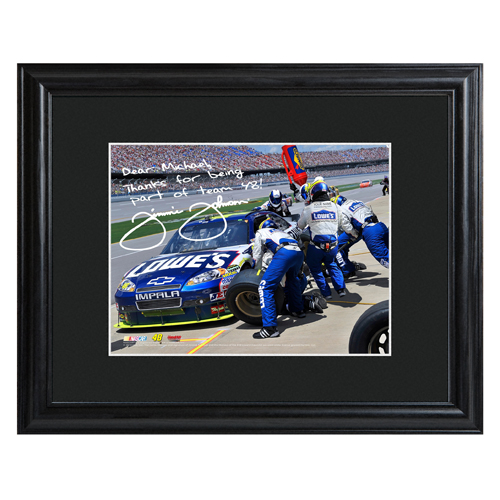 Jimmy Johnson Personalized and Autographed NASCAR Framed Pictures