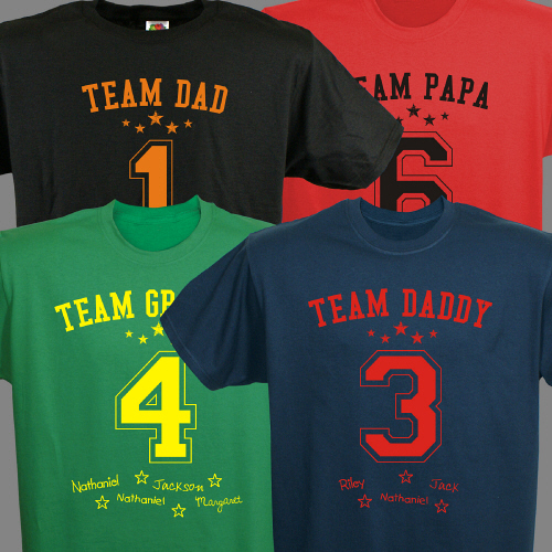 Team Dad Personalized Fathers Day T-shirts