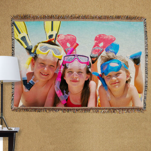 Summer Vacation Photo Tapestry Throw Blankets