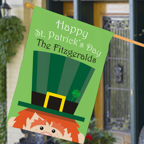 Happy St. Patrick's Day Personalized House Flags