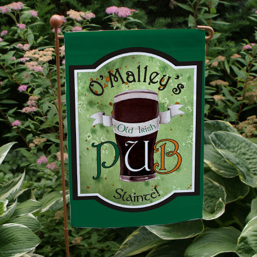 Old Irish Pub Personalized Garden Flags