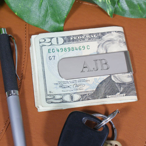 Personalized Elongated Silver Money Clips