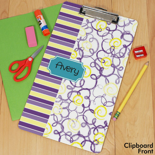 Personalized Flowers & Stripes Dry Erase Clipboards