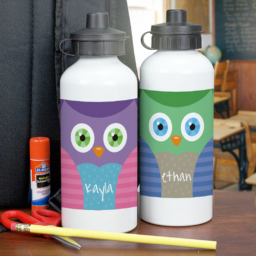 Wise Owl Personalized Childrens Water Bottles