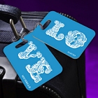 Personalized LOVE Blue Luggage Tags