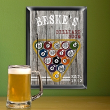 Personalized Traditional Billiards Man Cave Pub Sign