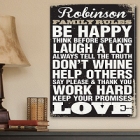 Personalized Rustic Family Rules Canvas Prints