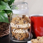 Engraved Any Message Glass Cookie Jar