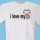 I Love My Cat Personalized Cat Lover T-Shirt