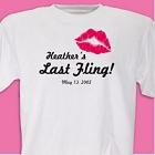 Personalized Last Fling Bachelorette Party T-shirts